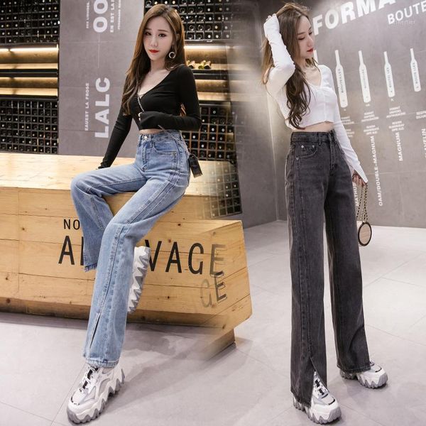 women's jeans houthion high waist denim fashion wide leg split fork pocket thin pants summer korean casual solid color, Blue
women's jeans houthion high waist denim fashion wide leg split fork pocket thin pants summer korean casual solid color, Blue