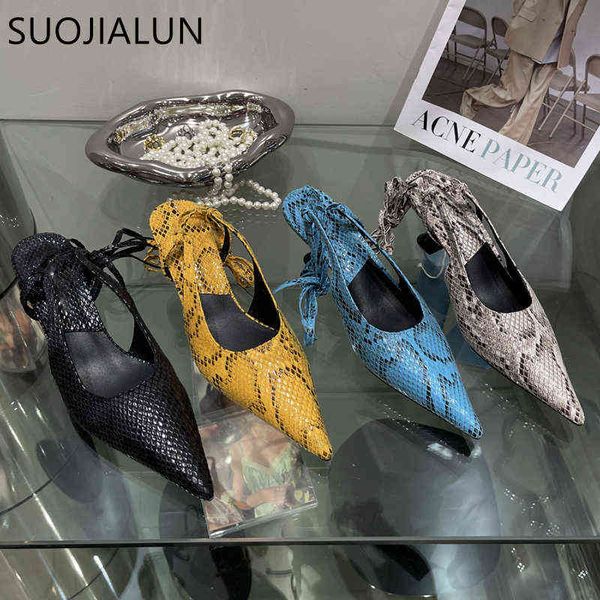 dress shoes suojialun spring new cross tied ankle strap sandals pointed high heels ladies fashion serpentine shallow mules 220303, Black
dress shoes suojialun spring new cross tied ankle strap sandals pointed high heels ladies fashion serpentine shallow mules 220303, Black