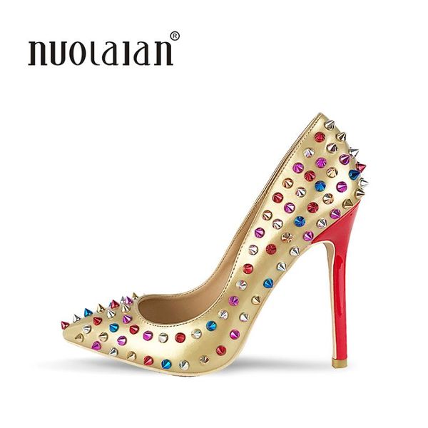 dress shoes arrive women stilettos wedding 12cm rivet high heels party pointed toe pumps, Black
dress shoes arrive women stilettos wedding 12cm rivet high heels party pointed toe pumps, Black
