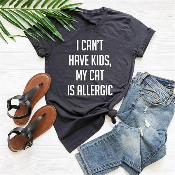i can't have kids my cat is allergic print t shirt women cute graphic tees o-neck short sleeve harajuku female summer t-shirts, White
i can't have kids my cat is allergic print t shirt women cute graphic tees o-neck short sleeve harajuku female summer t-shirts, White