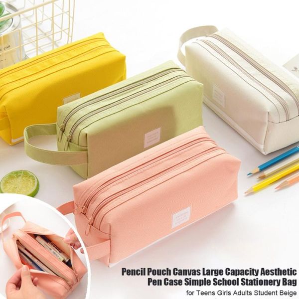 storage bags pencil pouch canvas large capacity aesthetic pen case simple school stationery bag for teens girls adults student beige
storage bags pencil pouch canvas large capacity aesthetic pen case simple school stationery bag for teens girls adults student beige