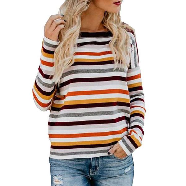 women's blouses & shirts women stripe o-neck knitting casualop fashion long sleeve blouse blusa mujer manga larga womens 2021, White
women's blouses & shirts women stripe o-neck knitting casualop fashion long sleeve blouse blusa mujer manga larga womens 2021, White
