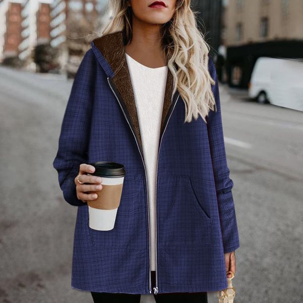 2021 new vintage women coat plaid cashmere thicken warmjackets plus size hooded zipper overcoat woman autumn winter outwears parkas 7b7r, Black
2021 new vintage women coat plaid cashmere thicken warmjackets plus size hooded zipper overcoat woman autumn winter outwears parkas 7b7r, Black