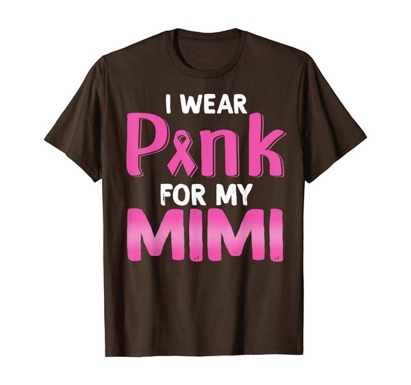 I Wear Pink Ribbon for My Mimi Tee - Breast Cancer Shirt T-Shirt, White;black