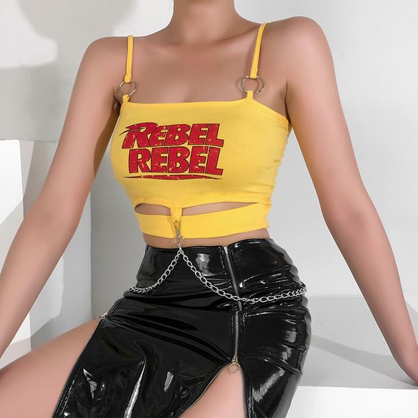 printed sleeveless crop women cut out backless tank with chains yellow harajuku cropped vest summer tees, White
printed sleeveless crop women cut out backless tank with chains yellow harajuku cropped vest summer tees, White