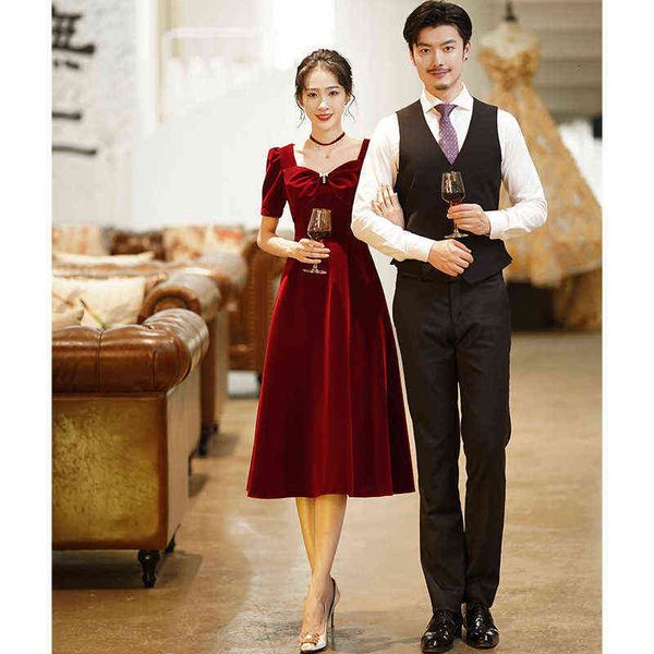 luxury prom dresses the bride's wine red toast can usually wear autumn back door , french engagement, Black
luxury prom dresses the bride's wine red toast can usually wear autumn back door , french engagement, Black