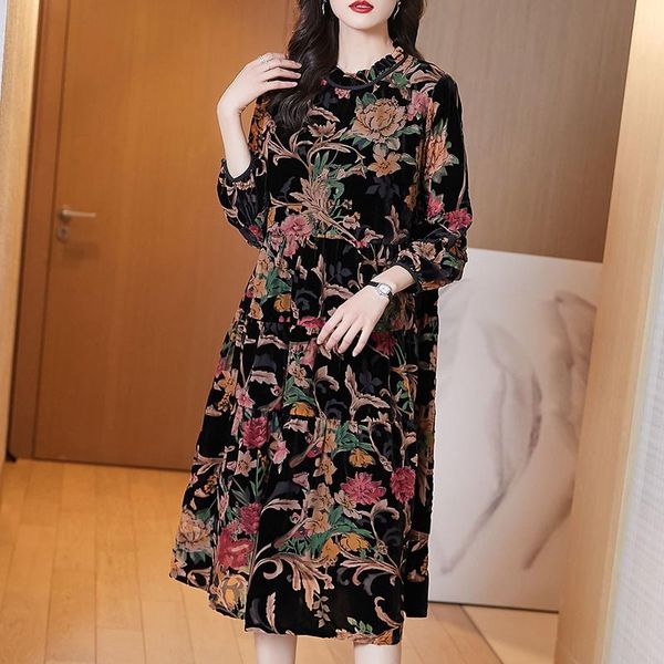casual dresses zuoman women autumn & winter elegant sequin velvet dress festa female designer party vestidos vintage robe femme, Black;gray 
casual dresses zuoman women autumn & winter elegant sequin velvet dress festa female designer party vestidos vintage robe femme, Black;gray