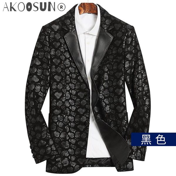 men's leather & faux akoosun 2010 genuine jacket men spring fall real sheepskin coat slim fit blazer jackets chaqueta cuero hombre tmpy, Black
men's leather & faux akoosun 2010 genuine jacket men spring fall real sheepskin coat slim fit blazer jackets chaqueta cuero hombre tmpy, Black
