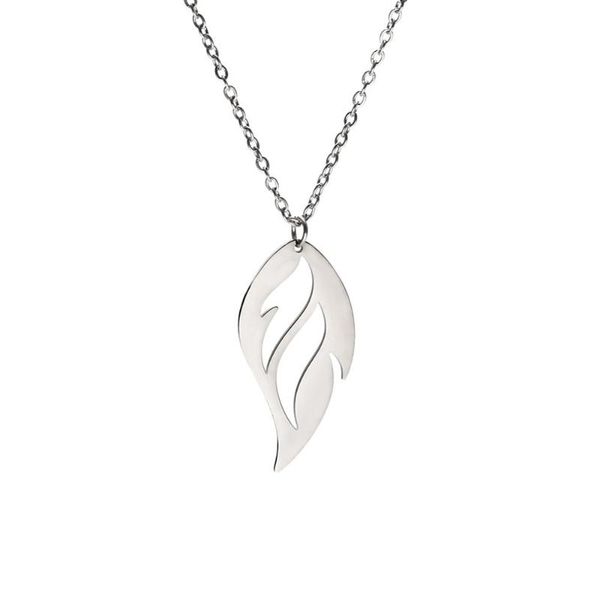 pendant necklaces fashion leaf hollow geometric irregular necklace minimalist ins style stainless steel for sale, Silver 
pendant necklaces fashion leaf hollow geometric irregular necklace minimalist ins style stainless steel for sale, Silver