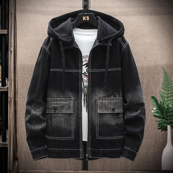 men's jackets spring and autumn style boutique pure cotton fashion detachable cap black mens casual denim jacket slim cowboy coat, Black;brown
men's jackets spring and autumn style boutique pure cotton fashion detachable cap black mens casual denim jacket slim cowboy coat, Black;brown