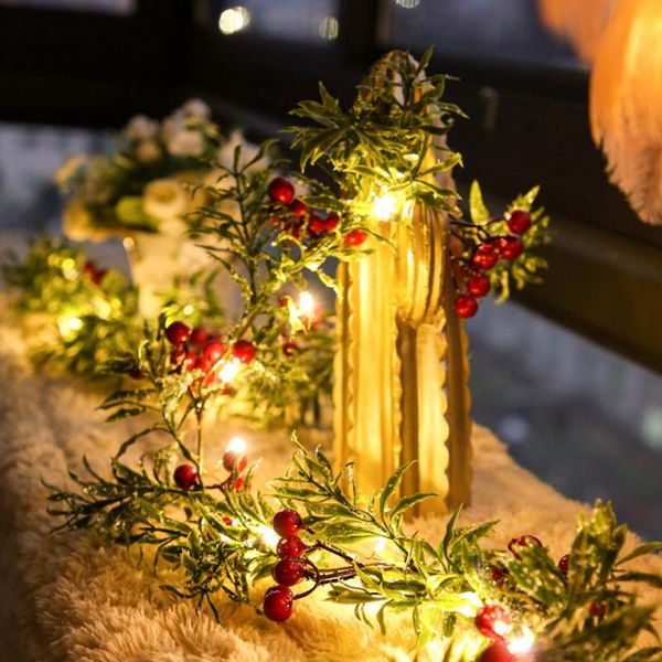 christmas decorations 1.8m 20leds rattan red fruit light string with pine needles decor leaf garland fairy for wedding party
christmas decorations 1.8m 20leds rattan red fruit light string with pine needles decor leaf garland fairy for wedding party