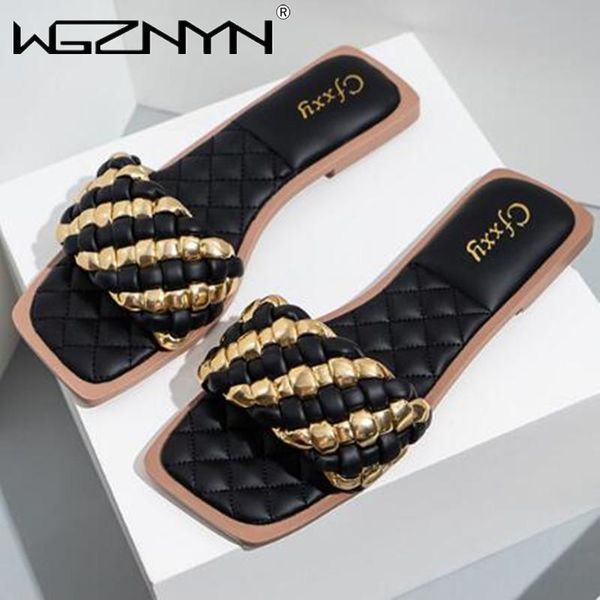 slippers women woven slip on slides fashion brand square toe sandals leather flip flops beach summer, Black
slippers women woven slip on slides fashion brand square toe sandals leather flip flops beach summer, Black