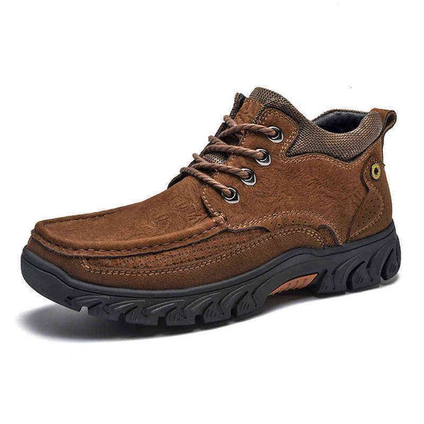 large size 2021 autumn and winter leather middle fashion leisure outdoor hiking sho men's, Black
large size 2021 autumn and winter leather middle fashion leisure outdoor hiking sho men's, Black