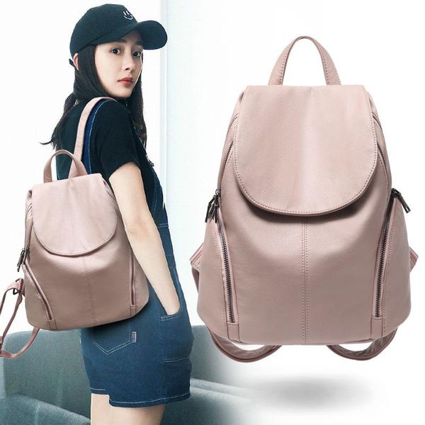 backpack style school bag 2021 fashion female tide wild casual soft leather large capacity
backpack style school bag 2021 fashion female tide wild casual soft leather large capacity