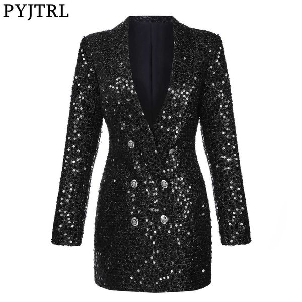 pyjtrl fashion women shawl lapel shiny sequins suit jacket female double-breasted long coat slim fit blazers autumn clothes 210930, White;black
pyjtrl fashion women shawl lapel shiny sequins suit jacket female double-breasted long coat slim fit blazers autumn clothes 210930, White;black