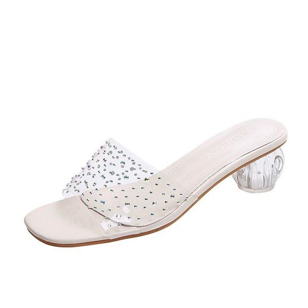 2021 new summer slippers female mules crystal women shoes woman thick mid heels transparent ladies slippers slides plus size, Black
2021 new summer slippers female mules crystal women shoes woman thick mid heels transparent ladies slippers slides plus size, Black