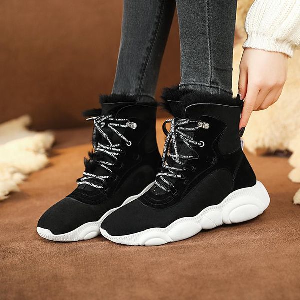 boots fashion cold-proof and warm snow integrated wool round toe straps ankle winter women's shoes fur print, Black
boots fashion cold-proof and warm snow integrated wool round toe straps ankle winter women's shoes fur print, Black