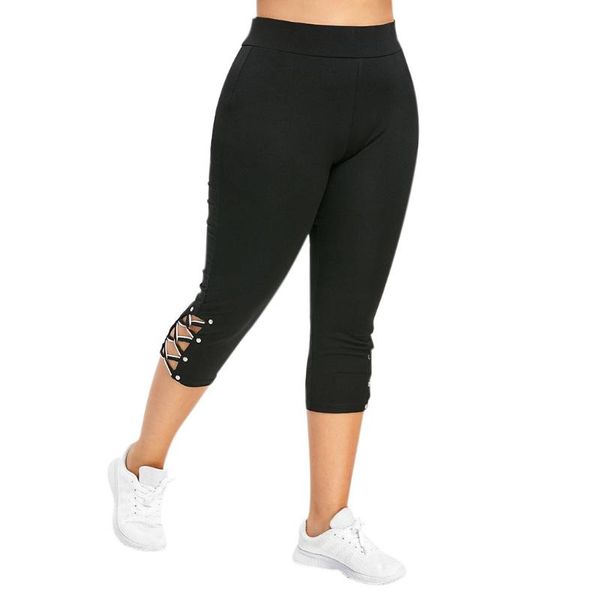women's pants & capris ing plus size women solid casual cross straps leggings seven points high waist sport cropped trousers, Black;white
women's pants & capris ing plus size women solid casual cross straps leggings seven points high waist sport cropped trousers, Black;white
