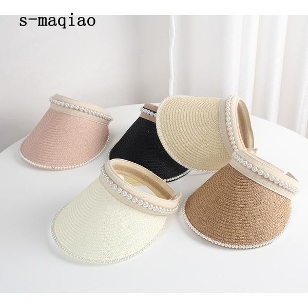wide brim hats 2021 summer sweet pearl empty straw hat visor caps for women beach fashion lady anti-uv sun, Blue;gray
wide brim hats 2021 summer sweet pearl empty straw hat visor caps for women beach fashion lady anti-uv sun, Blue;gray