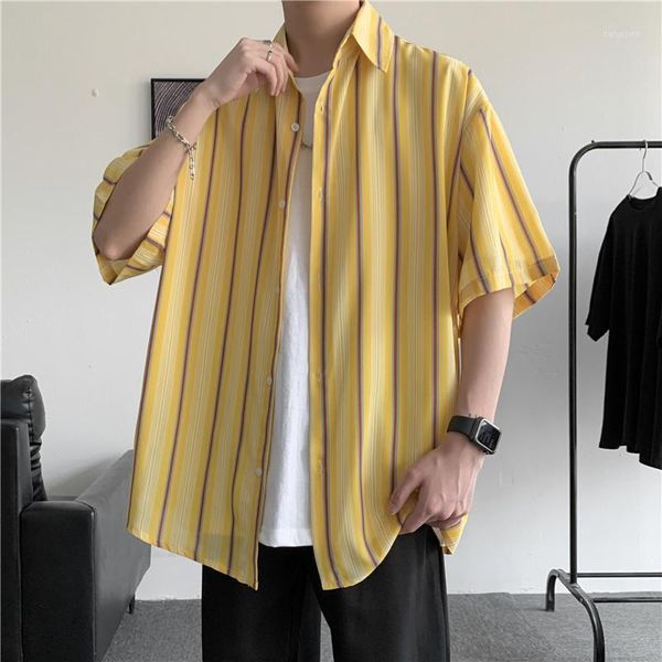 men's casual shirts summer hawaiian men short sleeve striped button up shirt streetwear vacation blouse tee, White;black
men's casual shirts summer hawaiian men short sleeve striped button up shirt streetwear vacation blouse tee, White;black
