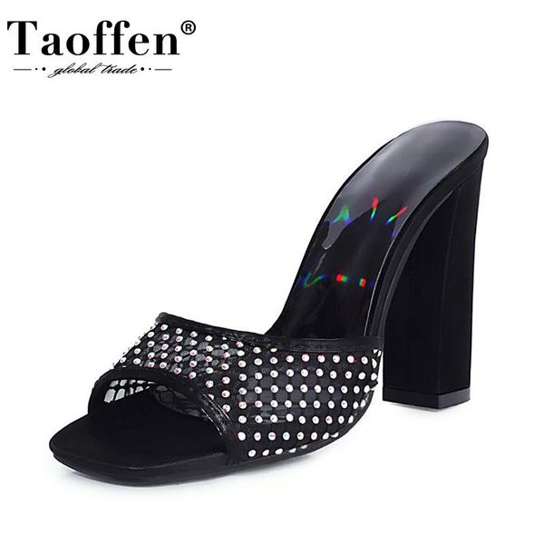 sandals taoffen size 34-43 women high heel thick summer shoes fashion party footwear, Black
sandals taoffen size 34-43 women high heel thick summer shoes fashion party footwear, Black