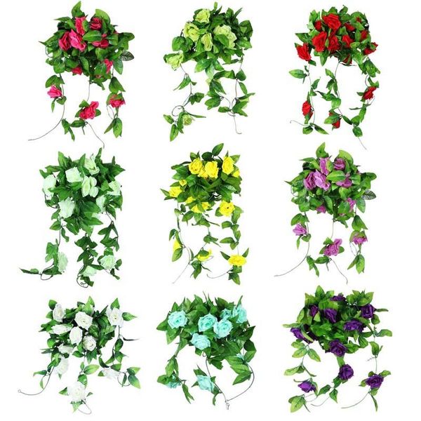 10pcs/lot 2.5m artificial fake silk roses flowers ivy vine with green leaves for home wedding party hanging garland decor
10pcs/lot 2.5m artificial fake silk roses flowers ivy vine with green leaves for home wedding party hanging garland decor