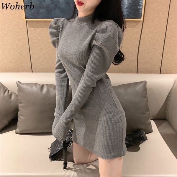 woherb slim bodycon dress for women half turtleneck knit black mini woman dresses chic elegant robe puff sleeve vestidos, Black;gray
woherb slim bodycon dress for women half turtleneck knit black mini woman dresses chic elegant robe puff sleeve vestidos, Black;gray
