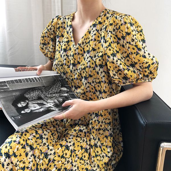 2021 fashion new summer yellow flower print maxi vintage sleeve women v-neck floral long vestidos uipy, Black;gray
2021 fashion new summer yellow flower print maxi vintage sleeve women v-neck floral long vestidos uipy, Black;gray