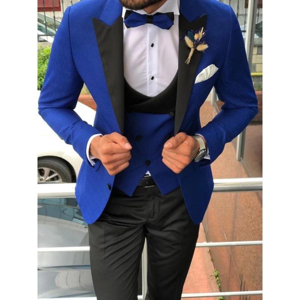 men's suits & blazers last design men slim fit royal blue blazer with black peaked lapel coat+vest+pants 3 pieces groom wear wedding tu, White;black
men's suits & blazers last design men slim fit royal blue blazer with black peaked lapel coat+vest+pants 3 pieces groom wear wedding tu, White;black