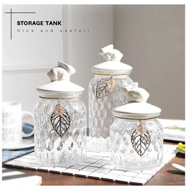 sugar cans european glass candy storage jar ceramic rabbit cover crystal storage tank decoration ornaments kitchen crystal jar
sugar cans european glass candy storage jar ceramic rabbit cover crystal storage tank decoration ornaments kitchen crystal jar