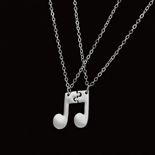 pendant necklaces ly two-note music logo good friend neutral clavicle chain fashion temperament short couple jewelry, Silver
pendant necklaces ly two-note music logo good friend neutral clavicle chain fashion temperament short couple jewelry, Silver
