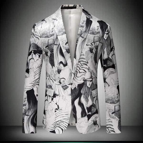 2021 new japan style mens blazer character pattern jacket slim fit male blazers men coat autumn outerwear 8662 4gry, White;black
2021 new japan style mens blazer character pattern jacket slim fit male blazers men coat autumn outerwear 8662 4gry, White;black