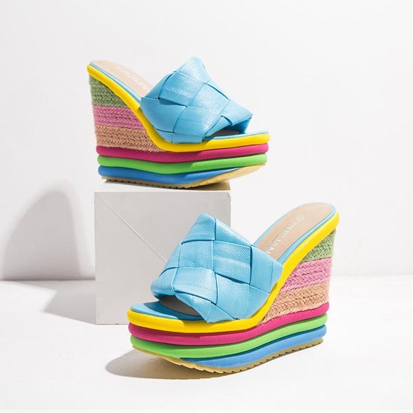 2021 wedges shoes for women retro open toe ankle platform beach sandals plus size weave high heels buckle-strap roman sandalias, Black
2021 wedges shoes for women retro open toe ankle platform beach sandals plus size weave high heels buckle-strap roman sandalias, Black