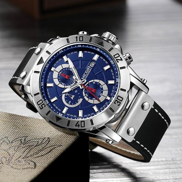 wristwatches megir blue mens watches leather sports quartz watch man clock fashion military wristwatch relogio masculino, Slivery;brown
wristwatches megir blue mens watches leather sports quartz watch man clock fashion military wristwatch relogio masculino, Slivery;brown