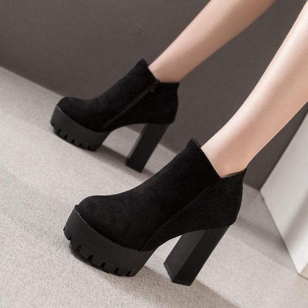 boots high heel women's shoes thick-heeled short trendy female side zipper waterproof platform ankle, Black
boots high heel women's shoes thick-heeled short trendy female side zipper waterproof platform ankle, Black