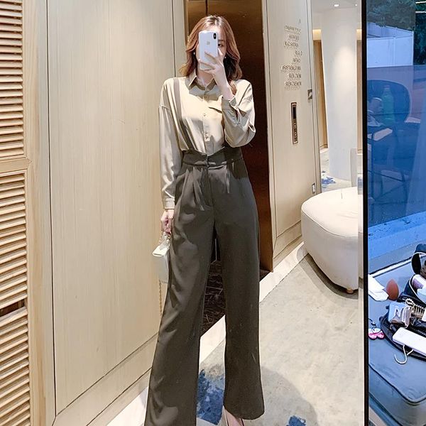 women's two piece pants 2 sets womens outfits spring blouse women shirt long sleeve high waist wide leg trousers set formal, White
women's two piece pants 2 sets womens outfits spring blouse women shirt long sleeve high waist wide leg trousers set formal, White