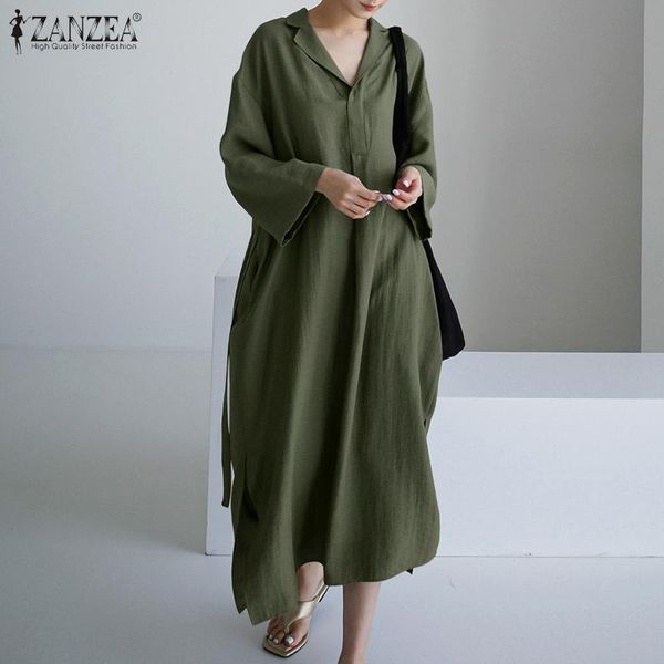 casual dresses women's spring sundress zanzea vintage solid shirt dress long sleeve midi vestidos female lapel split robe femme oversize, Black;gray
casual dresses women's spring sundress zanzea vintage solid shirt dress long sleeve midi vestidos female lapel split robe femme oversize, Black;gray