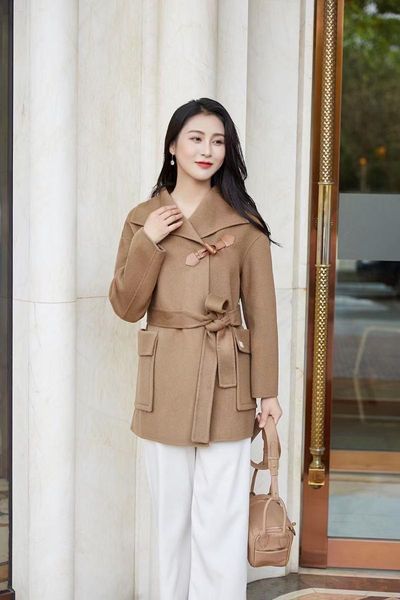 women's wool & blends 2021 autumn winter coat women cashmere jacket female short belt clothes korean overcoat milk tea color outerwear, Black
women's wool & blends 2021 autumn winter coat women cashmere jacket female short belt clothes korean overcoat milk tea color outerwear, Black