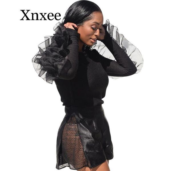 women autumn mesh patchwork ruffle blouse long sleeve shirts streetwear korean style women plus size and blouses clothing, White
women autumn mesh patchwork ruffle blouse long sleeve shirts streetwear korean style women plus size and blouses clothing, White