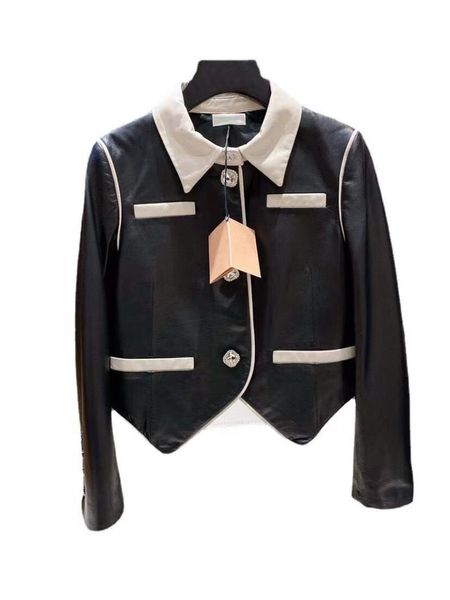 women's leather & faux 2021 autumn/winter style ladies coat western buckle loop small lapel short sheep jacket women, Black
women's leather & faux 2021 autumn/winter style ladies coat western buckle loop small lapel short sheep jacket women, Black