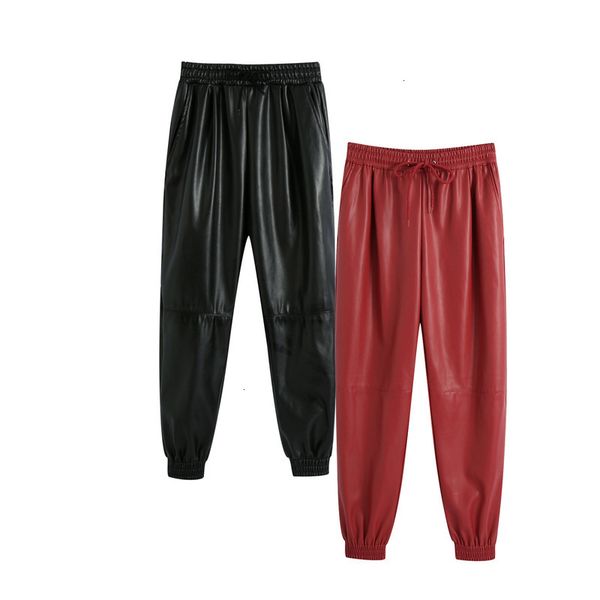 2021 new bb autumn europe and the united states women's imitation leather jogging pants female trousers 1rio, Black;white
2021 new bb autumn europe and the united states women's imitation leather jogging pants female trousers 1rio, Black;white