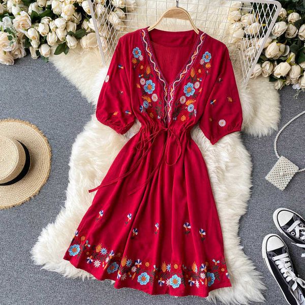 bohemian vacation beach mini dress women v-neck short sleeve high waist embroidery dresses female indie folk vestidos 2020 y0603, Black;gray
bohemian vacation beach mini dress women v-neck short sleeve high waist embroidery dresses female indie folk vestidos 2020 y0603, Black;gray