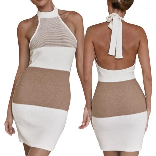 casual dresses women\u2021s halter knitted skinny dress fashion contrast color bandage backless short 2021, Black;gray
casual dresses women\u2021s halter knitted skinny dress fashion contrast color bandage backless short 2021, Black;gray