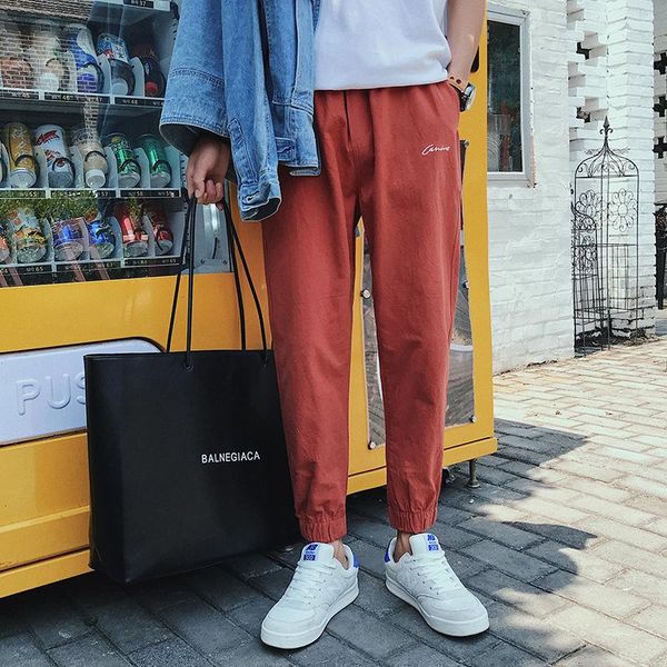 men's pants autumn casual trend wild straight leg fashion slim feet pantalones hombre streetwear pure color trousers, Black
men's pants autumn casual trend wild straight leg fashion slim feet pantalones hombre streetwear pure color trousers, Black