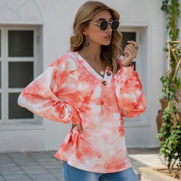 women's hoodies & sweatshirts tie dye loose women european style fashionable lantern sleeve v-neck ladies spring autumn female pullove, Black
women's hoodies & sweatshirts tie dye loose women european style fashionable lantern sleeve v-neck ladies spring autumn female pullove, Black