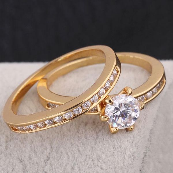 wedding rings 2 pieces classic ring set yellow gold filled women engagement bridal sets size 6.5 / 7.75, Slivery;golden
wedding rings 2 pieces classic ring set yellow gold filled women engagement bridal sets size 6.5 / 7.75, Slivery;golden