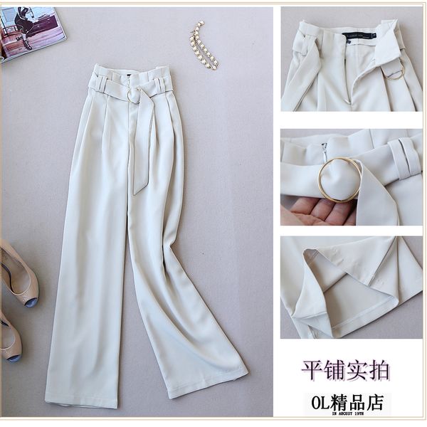 elegant fashions of the new temperament were thin waist in straight line leggings wide leg women's summer pants long, wild zyr3, Black;white
elegant fashions of the new temperament were thin waist in straight line leggings wide leg women's summer pants long, wild zyr3, Black;white
