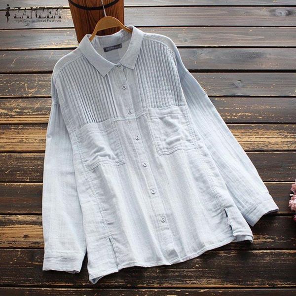 women's blouses & shirts womens cotton linen blouse female 2021 vintage solid shirt office lady casual zanzea fashion lapel blusa femi, White
women's blouses & shirts womens cotton linen blouse female 2021 vintage solid shirt office lady casual zanzea fashion lapel blusa femi, White
