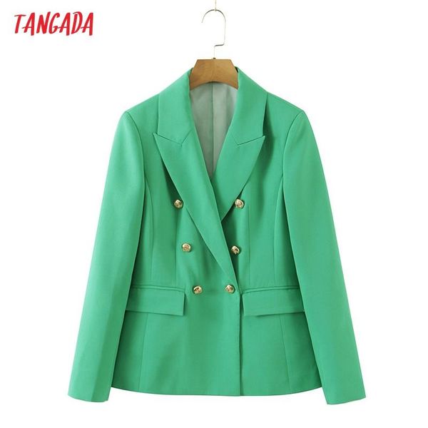 women's suits & blazers tangada women 2021 fashion green blazer coat vintage double breasted long sleeve female outerwear chic sl160, White;black
women's suits & blazers tangada women 2021 fashion green blazer coat vintage double breasted long sleeve female outerwear chic sl160, White;black