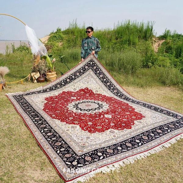 carpets 9'x12' large hand knotted silk rug elegant persian design on carpet (yl0896a)
carpets 9'x12' large hand knotted silk rug elegant persian design on carpet (yl0896a)